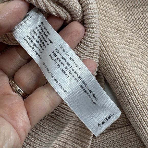 Eileen Fisher Ribbed Sweater Womens Beige 100% Tencel Lyocell Size XL Oversized - Picture 4 of 5
